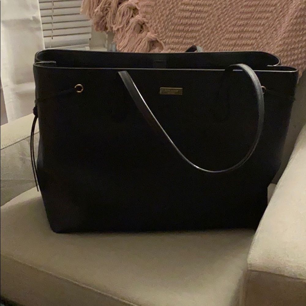 kate spade Black Leather Tote Bag